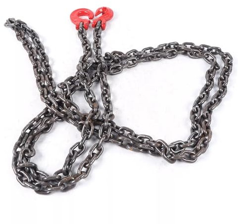 Chaîne forestière de levage, 8 mm, 2 dents, avec crochet à tête de fourche pour l'exploitation minière, machines, ports, bâtiments, charge utile 2T, 1 brin 20 Mn2 en acier allié (3M)