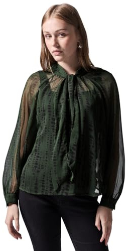 Street One Studio F345218 Blusa de Gasa raglán con Detalle de Lazo, Verde Aceite, 44 para Mujer