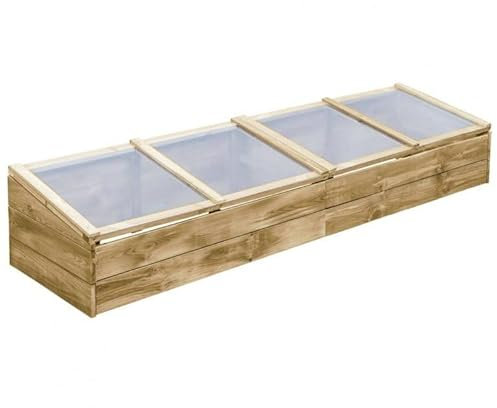 DIGIPLASTICS Serreta semenzaio in Legno con Tetto in policarbonato. Dimensioni 2000 x 500 H 350 mm