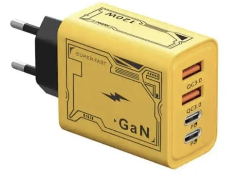 1cable+ Chargeur 120w Turbo USB Double Port Type-C et USB, Câble en Alliage de Zinc 4-en-1, Compatible avec Tous Les Smartphones, tablettes, Ipad, Ordinateur.