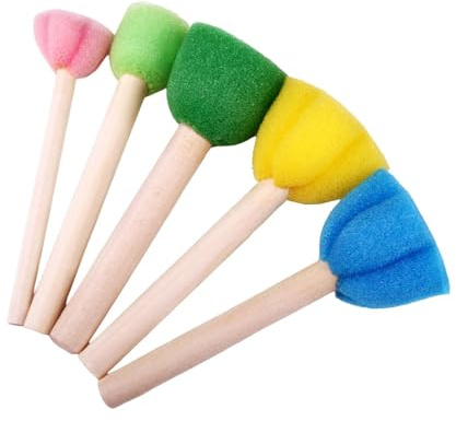 Pinceaux de Peinture éponge - Bois + éponges de Peinture à Peindre