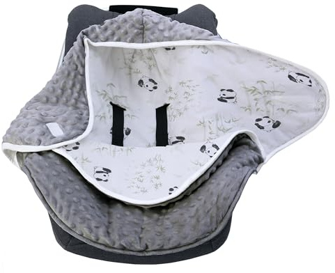 LAT Neugeborene Einschlagdeck für Babyschale, Winter Kinderwagendecke Universal, Doppelseitig Babydecke für Babyschale Kinderwagen Buggy Autositz (Panda)