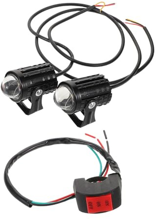 MAGICLULU 2 piezas Luz LED para Moto Unidades Faros Delanteros Potentes con Luz Estroboscópica Conmutador de Iluminación Auxiliar para Carretera y Off-road Compatible con Motocicletas