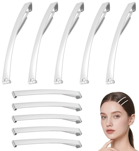 10 Stück Haarspangen Damen Klein,Französische Haarspange,French Hair Clip,Kleine Hairs Clips For Women,Silber Haarclip Hairclips für Feines Haarclips Metall Barrette Diy-Haarspangenherstellung