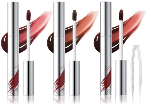 poraceous 3 Piezas Peel Off Lip Liner Stain, Lápiz de Contorno de Labios Extraíble, Highly Pigmented Lip Tint, Perfilador de Labios, Waterproof y Antimanchas, Maquillaje Natural para Mujer