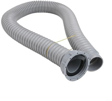 Manguera de drenaje para fregadero de cocina para salidas de 58 mm, extensión de tubo de drenaje de lavadora, tubo de agua residual de PP+PVC con anillos de goma prefijados, 40/60/80/100/120 cm (100