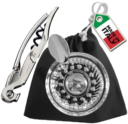 Kit Sommelier AIS Degustazione Vino - Tastevin & Cavatappi Professionali - By EUPOSIA (Cromo)