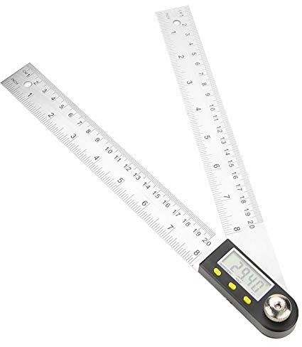 Akozon goniometro Righello, 0 – 200 mm in Acciaio Inox Elettronica Digitale goniometro goniometro mirino angolare Miter Gauge Righello