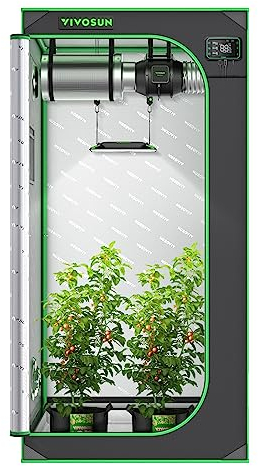 VIVOSUN Grow Tent 80x80x160 CM (32x32x63), Made of Highly Reflective Mylar with Viewing Window and Base Tray for Hydroponics and Indoor Growing, Suitable for VS1500