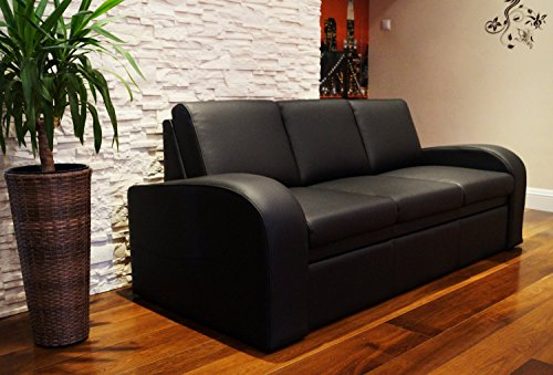 Quattro Meble Echtleder 3 Sitzer Sofa Oslo FS Breite 200cm mit Schlaffunktion Ledercouch Ledersofa Echt Leder Couch viele Farben