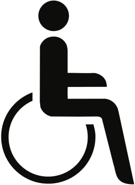 Aufkleber - Piktogramm WC Behinderte/barrierefrei, Folie, 160x160 mm