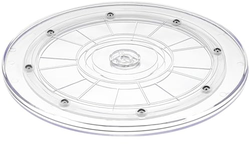 Kepfire akryl Lazy Susan skivspelare 23 cm klar organisering lager roterande display bas kök skafferi skåp dekoration krydda kakställ
