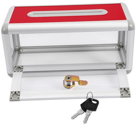 YARNOW Boîte à Cartes De Visite De Bureau Verrouillable Avec Fente, Support Multifonction En Matériau Solide, Accessoire Pratique Pour Collecte Et Rangement, Usage Professionnel Au Bureau Et Accueil