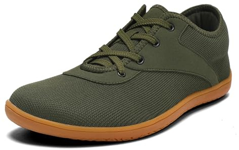 AONEGOLD Unisex Barfußschuhe Herren Damen Breite Barfuss Schuhe Minimalistische Outdoor Trail Running Walking Schuhe Weich Bequem Fitnessschuhe Casual Weit Zehenschuhe(Grün,Größe 44)