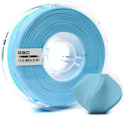 R3D ASA Filament 1,75 mm, 1 kg 3D-Druckerfilament, hitze- und wetterbeständig, Maßgenauigkeit +/- 0,02 mm, ideal für Outdoor-Funktionsteile, kompatibel mit AMS (Hellblau)