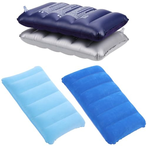 Baieye Camping Kopfkissen 4 Stück,Reisekissen Aufblasbar,Aufblasbare Kissen,Bequem Weich Und Wasserdicht Luftkissen,Kann für Bürokopfkissen,Autoreisekissen,Strandkissen Verwendet Werden