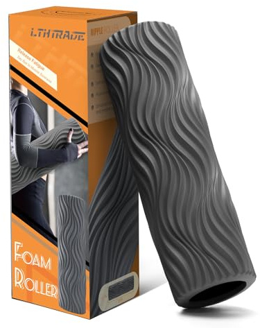 LTHTRADE Foam Roller, Deep Tissue Massage Muscle Roller Back Roller Foam with Wave Texture - Back Pain Relief & Physical Therapy, Fitness Foam Roller for Pilates, Yoga (Grey)