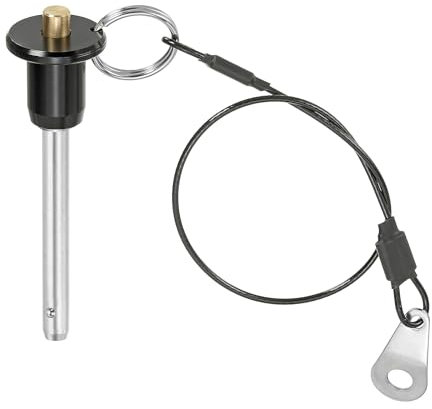 PATIKIL Broche de dégagement rapide 1/4 x 1,57, Broche de verrouillage à billes en acier inoxydable 304 Broches de localisation de sécuritéavec bouton-poussoir 25 cm (6 x 40 mm)