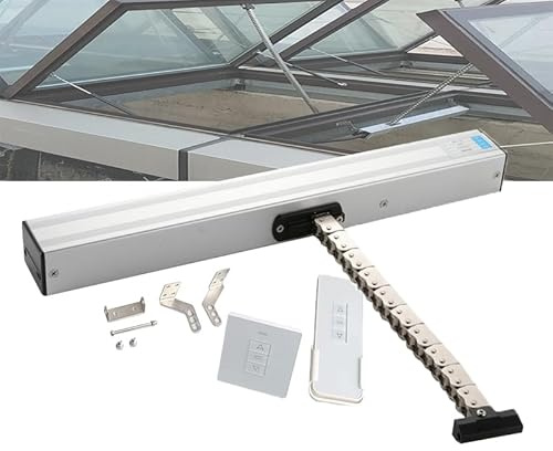 Attuatore elettrico per apertura finestre (24 V), attuatore elettrico per apertura finestre a catena, corsa 300 mm-800 mm, con telecomando + interruttore, per lucernari, serre/sfiati sul tet