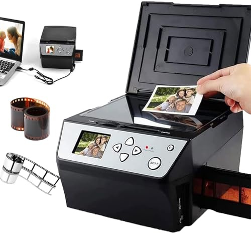 USB Multifunction Scanner (Film/Slide/Photo), Convert - 135&110 Film/35mm Slide + Photo/Document/Business Card to HD 22mp Digital Jpg File + 5 LCD Screen