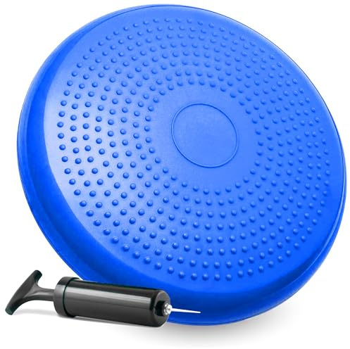 Wobble Balance Cushion Stability Disc Core Trainer – Fitness Exercise Board for Back Pain Relief, UK Army & Gym Workouts, Yoga Sitting Posture Seat with Pump for Home, Office & Classroom