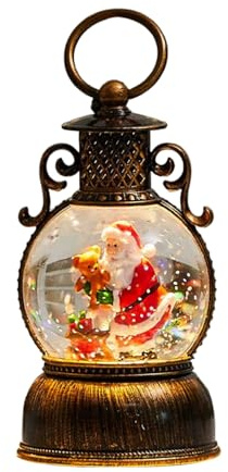 Bomefoi Linterna De Bola De Nieve Navideña,Accesorios para Fiestas - Globo Navideño Iluminado Decoración Santa | para Adolescentes Adultos Hombres Mujeres Repisa Comedor Dormitorio Alféizar