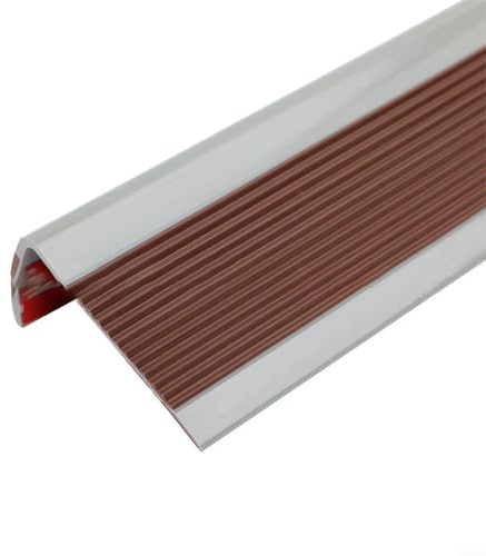 Vidonergy Nez d'escalier robuste en caoutchouc pour une meilleure sécurité, pour une installation facile sur le carrelage, le bois, le métal et les escaliers en verre (marron)