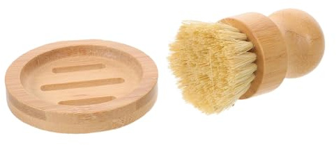 Abaodam Sisal Pot Scrubber for Kitchen Cleaning Dish Scrub Brush Bamboo Handle for Washing Pots Grills and Vegetables