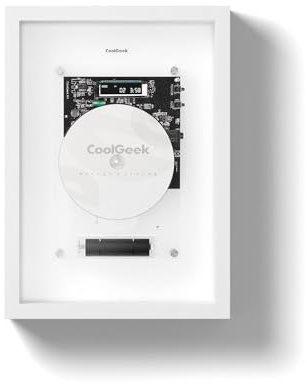 CoolGeek M1 Lettore CD Portatile Verticale, Montaggio a Parete o da Scrivania, Design Industriale Trasparente, Trasmettitore Audio Bluetooth Hi-Fi, Batteria Ricaricabile da 8 Ore, Richiede