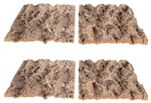 WESIEVYA 4 St Korkbark Bakgrund för Terrarium Reptilhabitatdekoration Fuktskyddande Klättermatta för Ödlor Ormar och Sköldpaddor Barkvägg