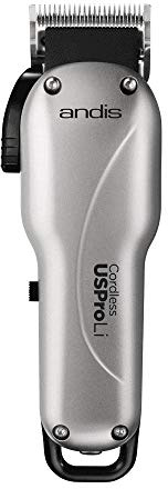 Andis, Cord/Cordless USPRO Li Adjustable Blade Clipper - 2 Hours Run Time & 90 Minute Charge, High-Speed Sharp Blade (000 to 1) with Zero Gaps, Lithium-Ion Powered – for Every Age Group, Silver