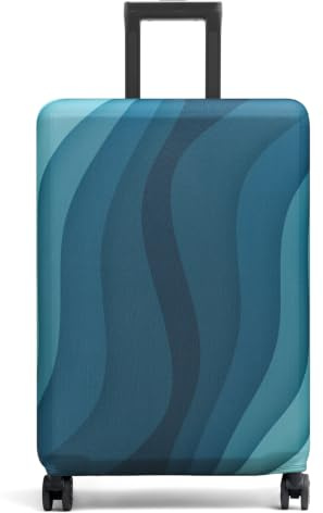 Youth Union - Funda de Maleta de 18 a 32 Pulgadas, Fibra de carbón de bambú Luggage Cover de poliéster Transparente Viaje Luggage Trolley Case Cover Protector, Ondulación Verde, S, Viaje