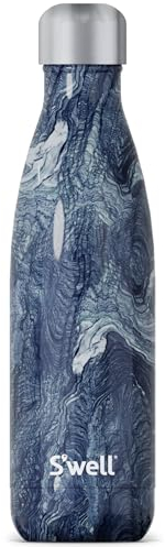 S'well Stainless Steel Water Bottle, 17oz, Azurite Marble, Triple Layered Vacuum Insulated Containers Keeps Drinks Cold for 36 Hours and Hot for 18, BPA Free, Perfect for On the Go