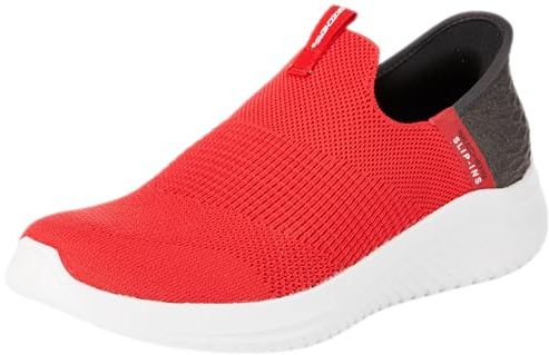 Skechers Bambini e Ragazzi Ultra Flex 3.0 Smooth Step Slip-in ALLENATRICE, Red Textile/Black Trim, 33.5 EU