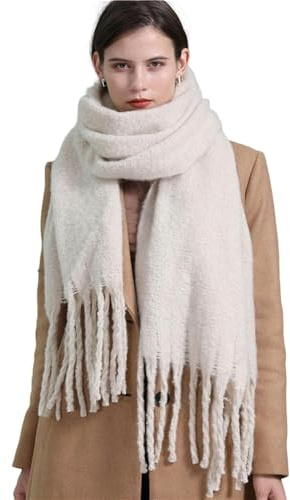 Sciarpa Donna Sciarpa Lunga Lunga Addensata per Le Donne Cashmere Artificiale Invernale Caldo Sciallone A Magazzino Grande （220 * 50 Cm）