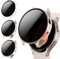 Kamita [3Stück] Privatsphäre Hülle für Samsung Galaxy Watch FE/Watch 5/Watch 4 40mm, Hart PC Bumper Case mit Displayschutzfolie, Anti-Spy Schutzhülle für Watch4 Watch5 (Klar+Roségold+Sternenlicht)