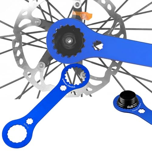 Cutiolly Attrezzo per Bicicletta Centerlock,Chiave per Guarnitura Mountain Bike,per Bicicletta Acciaio,Alluminio BB Chiave Strumento,per Movimento Centrale (Blu-B)