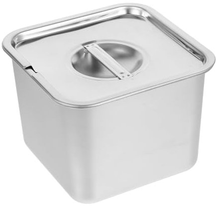 EXHUMKY Contenedor De Acero Inoxidable Para Helados y Yogur Con Tapa Recipiente Hermético Para Almacenamiento De Postres Caseros Para Congelador