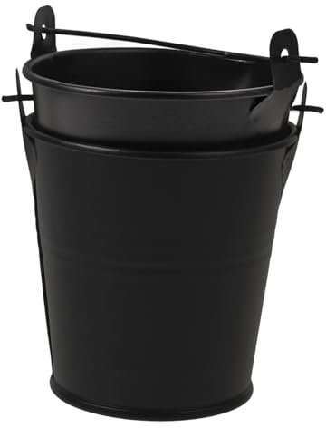 Abaodam 2pièces Seau à Graisse Métal pour Barbecue Lot de Seaux à Huile Réutilisables Seau Égouttage pour Compact Et Pratique