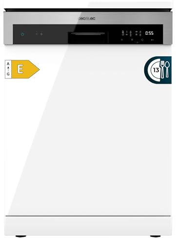 Cecotec Lavavajillas Independiente de 60 cm Bolero Aguazero 6100 E. 1850W, 13 Cubiertos, 6 Programas, Función Dry+, Media Carga, Delay Start, Panel Táctil