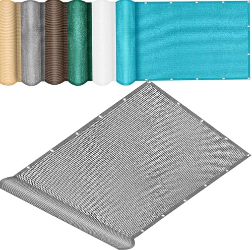 QINLIQIN Pantalla de Privacidad para Balcón 150 x 150 cm Malla Ocultacion Balcon Opaque Protección de La Intimidad Incluye Bridas para Cables para Exterior Terraza, Gris Claro