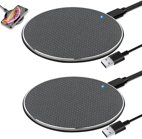 Caricatore Wireless 35W Ultra Veloce, Pack da 2 Caricatori Induttivi Qi con Cavo USB-C, Compatibile con Phone 17/16/15/14/13/12, Sam sung Galaxy S25/S24/S23, Goo gle Pixel 9/8 Pro