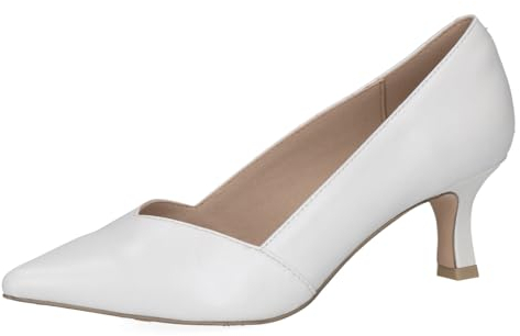 CAPRICE Damen Pumps Spitz aus Leder, Weiß (White Perlato), 38.5 EU
