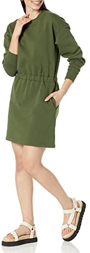 Amazon Essentials Robe-Pull cintrée (Disponible en Grandes Tailles) Femme, Olive Foncé, L