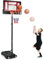 COSTWAY Basketballständer 90-210 cm höhenverstellbar, Basketballkorb mit Ständer & 2 Rädern, Korbanlage für Kinder, Jugendliche, Mobile Basketballanlage wetterbeständig Indoor Outdoor