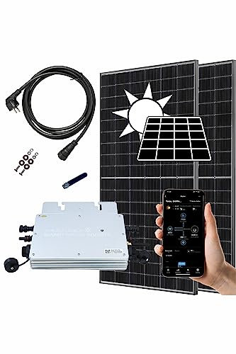 ZEHNDER Balkonkraftwerk 830W/600W Komplettset Steckerfertig - Microwechselrichter 600W Upgradebar mit WLAN & APP, 2x 415W Solarmodule, Solaranlage komplett Set, 5m Stromkabel