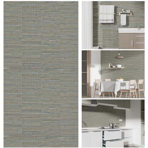 SINGULARWOOD Bamboo Wall Panel for Home Decor,Wall Cladding and Covering,Wainscoting Ceiling Wall Paneling 47.2x11.8 in(4 Pack)