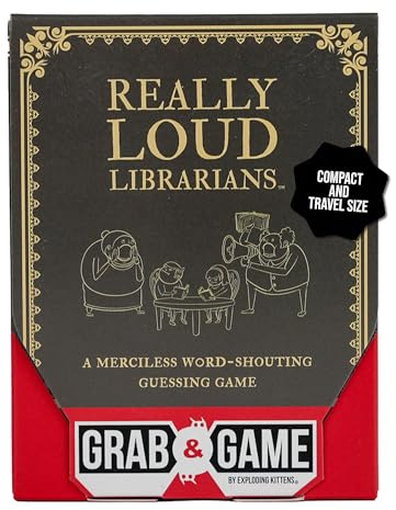 Exploding Kittens - Really Loud Librarians Grab & Game 2+ Players - Ages 8+ - 15 Minutes to Play - Travel Sized Word Shouting Game - Ideal for Party, Family Night, Kid and Adult