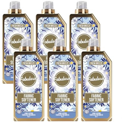 Fabulosa Fragranced Laundry Fabric Softener, Clothes Softener and Freshener, Long Lasting Fragrance, Fabric Care, Perfect Laundry Partner, 198 Washes, 6 Pack, Fresh Breeze