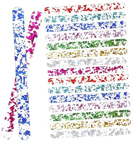 Hoement 24stücke Eisstäbchen Wiederverwendbar Diy Eisstiele Farbige Eisstiele Zur Eisherstellung Bastelstäbchen Multifunktions Eisstäbchen Für Handwerk